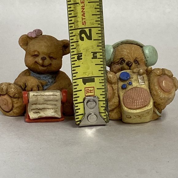 Set It 2 Vintage 1994 Teddy Bear Babies J.C Resin Mini Bear Figurines Animals - Picture 8 of 9